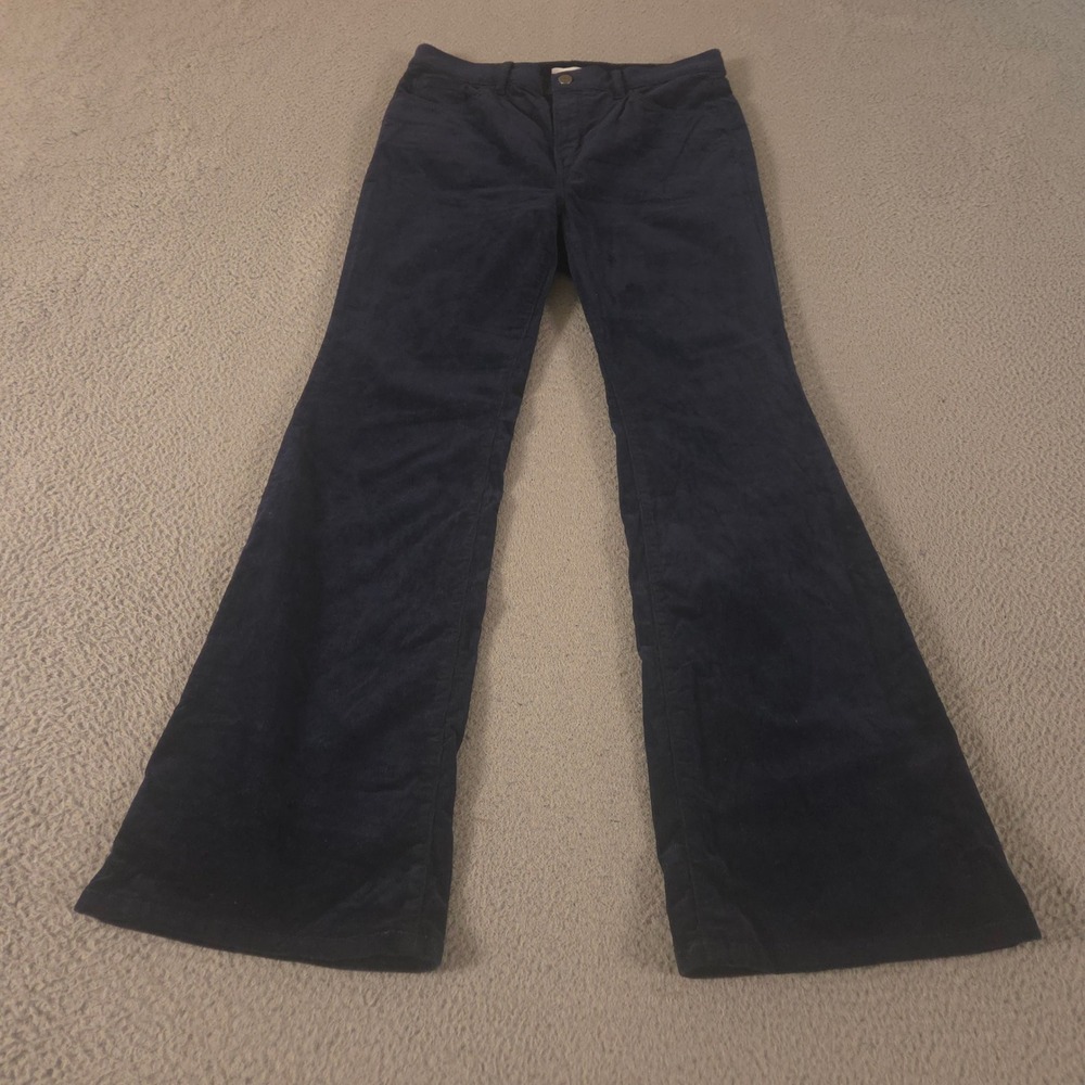 LOFT Jeans Womens 8/29 Navy The Slim Flare Corduroy Ribbed Textured Pants Office